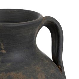 Vasija Gris Envejecido Barro Decoración 26 X 26 X 36 cm