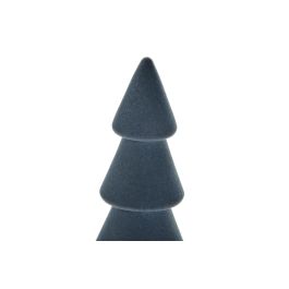 DKD Home Decor Árbol de Navidad Moderno Decoración Navideña Azul Paulownia Dimensiones 7x19x7 cm (Set de 6 Unidades)