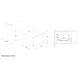 Continental Edison Microondas de empotrar CEMO25GINES Acero inoxidable negro L59,5 x H38,8 x D40,1 cm - 25L