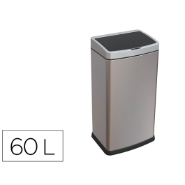 Q-connect Papelera con Sensor Automático, Capacidad 60 Litros, Metal Cromado, 630x270x400 mm Precio: 130.89000034. SKU: B1G4XG3K4K