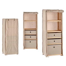 Estantería 3 Cajones Natural Kipit 28x113x42 cm - Madera y Tela, Marrón y Beige (3 Unidades) Precio: 150.99000004. SKU: S3609838