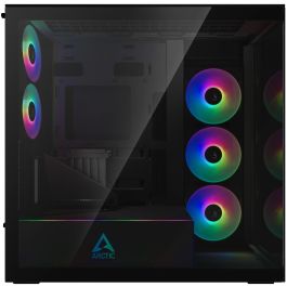 ARCTIC Xtender VG Mirror Black Midi Tower PC, EATX, Vidrio Templado, Montaje GPU Vertical, Ideal para Gaming