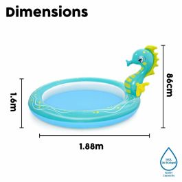 Bestway Piscina Hinchable Infantil Chorro Caballito 188x160x86 cm +2 Años Jardin 53114 Bestway Piscina Hinchable Infantil Chorro Caballito 188x160x86 cm +2 Años Jardin 53114