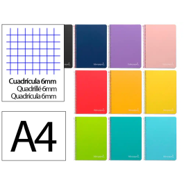 Liderpapel Cuaderno Espiral A4 Witty Tapa Dura 80 Hojas 90gr Cuadro 6mm Con Margen Colores Surtidos Precio: 20.50000029. SKU: B1AKCFCLYS