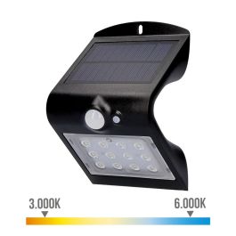 Aplique solar 1,5 W 220lm recargable. sensor de presencia (2-6m) color negro 9,6x7,3x14cm edm Precio: 15.98999996. SKU: S7902482