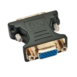 Lindy Adaptador DVI-A Macho a VGA Hembra, Negro, para Conexión de Monitores y Cables VGA a Gráficas DVI Analógicas