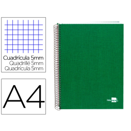 Liderpapel Cuaderno Espiral A4 Micro Papercoat Tapa Forrada 140 Hojas 75gr Cuadro 5mm Banda S 4 Taladros Verde Precio: 8.49999953. SKU: B1KEFPZASK