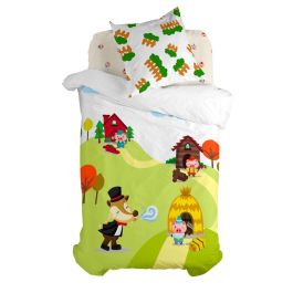 Juego de funda nórdica HappyFriday Mr Fox Piggys Multicolor Cama de 80 2 Piezas Precio: 55.50000049. SKU: B14XSJ5TNH