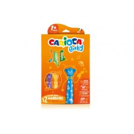 Carioca Estuche Rotulador Baby Teddy Marker 1+ 12 PCS, Punta Extra-grueso, Multicolor, Nº 42816