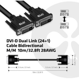 Club3D DVI-Kabel Dual Link (24+1) bidirektional 10m St/St