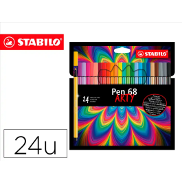 Stabilo Rotulador Acuarelable Pen 68 Arty Line 1 mm Estuche Cartón de 24 Unidades Colores Surtidos Precio: 23.89000042. SKU: B12VRLJ23W