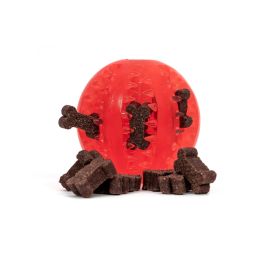 Gloria Pelota Dental TPR Resistente para Perros 6 cm - Limpieza Dientes, Anti-Sarro y Ansiedad con Ranuras para Premios