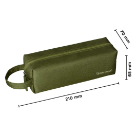 Liderpapel Estuche Portatodo Classic Rectangular con Asa 210x70mm Verde Militar
