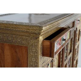 Giner y Colomer Aparador Étnico de Madera de Acacia con Detalles en Cerámica y Bronce