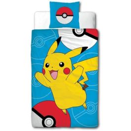 Pokemon AAAUX72070 - Juego de Cama Pikachu III de Microfibra - 1 Funda Nórdica 140x200 cm + 1 Funda de Almohada 63x63 cm
