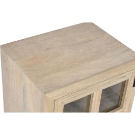 Mesita de Noche Home ESPRIT Natural Cristal Madera de mango 45 x 35 x 57 cm