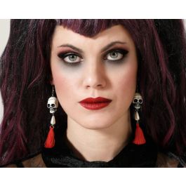 Pendientes Largos Calavera Terroríficamente Elegantes con Perlas y Borlas Rojas - Ideal para Disfraz Halloween, Catrina, Vampiresa Precio: 1.49999949. SKU: B1E7CXC24Z