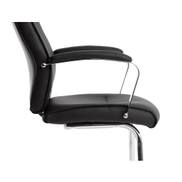 Q-connect Silla de Escritorio Modelo Ena Simil Piel Base Metálica Color Negro Altura Máxima 1050 mm