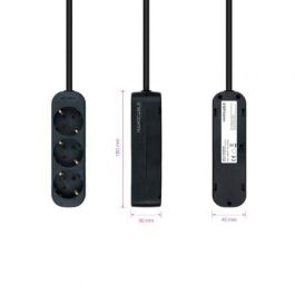 Regleta Nanocable 10.38.0003-NS-BK/ 3 Tomas de Corriente/ Cable 1.4m/ Negra Regleta Nanocable 10.38.0003-NS-BK/ 3 Tomas de Corriente/ Cable 1.4m/ Negra
