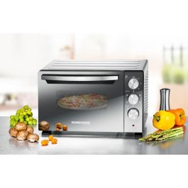 Rommelsbacher BGS 1400 Horno Compacto Eléctrico 22L Negro Plata con Grill y Función Descongelar y Rotisserie