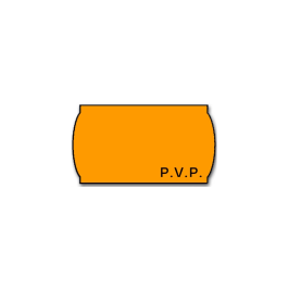 Meto Etiquetas marcaprecios onduladas 32x19 mm pvp adh.2 fluor naranja rollo 1000 etiquetas