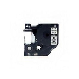 DYMO D1 Etiquetas Estándar Poliéster, Blanco sobre Negro, 12mm x 7m, para Oficina y Hogar