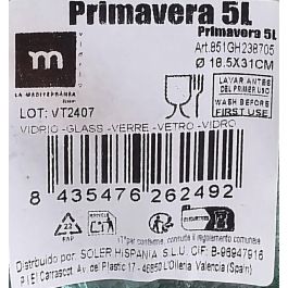 Inde Botella de Vidrio 5L "Primavera Grabada" - Ø 18.5 x 31 cm (2 Unidades)