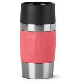 Emsa TRAVEL MUG Compact Termo Taza de Viaje, 0.3L, Acero Inoxidable Doble Pared, Cierre Giratorio, Coral