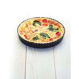 Quttin Molde para Tarta Desmontable Perforado de 28 cm de Diámetro y 3 cm de Alto, Base de 0.7 mm (12 Unidades)
