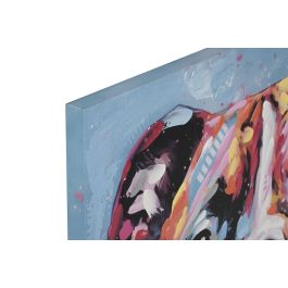 DKD Home Decor Cuadro Moderno Multicolor 80 x 80 cm Lienzo MDF Perro (2 Unidades)