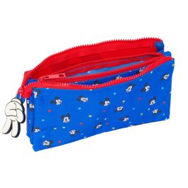 Safta Portatodo Triple Mickey Mouse "Good Day" | Estuche Escolar Grande con 3 Compartimentos y Cremalleras, 22x12x3 cm, Edad +3 Años