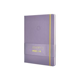 Cuaderno Con Gomilla Antartik Notes Tapa Dura A4 Hojas Puntos Morado Y Amarillo 100 Hojas 80 gr Fsc