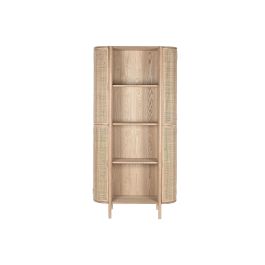 DKD Home Decor Morefond rejilla 23 Estanteria Moderno Natural 36 x 180 x 88 cm Rubberwood Ratan Hecho a Mano 4 Puertas 7 Estanterias