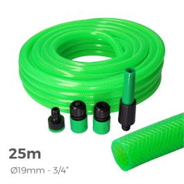 Edm Kit Manguera de Jardín 25 m, PVC 3 Capas, Flexible Anti-Torsión, Tratamiento Anti-Algas, Verde Fluorescente Precio: 48.59000025. SKU: S7900895