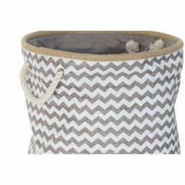 Cesta Decorativa DKD Home Decor Blanco Gris Yute Jute