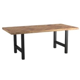 Mesa de Comedor Home ESPRIT Metal Madera de acacia 180 x 90 x 76 cm