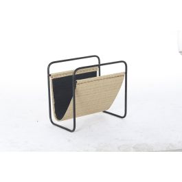 DKD Home Decor Revistero Balines de Metal y Ratán Natural Negro 26x39x36 cm Precio: 30.35406. SKU: B1K9A5L57P