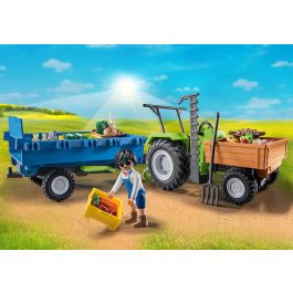 Playmobil Tractor con Remolque de Granja para Cosecha con Accesorios Realistas y Cajas de Transporte Precio: 36.49999969. SKU: B16S7VP76W