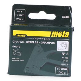 Grapas nº 3 de 10mm 1000 unid. espesor 0,7mm gg310 mota