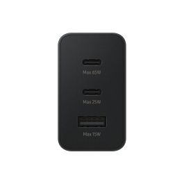 Samsung EP-T6530NBEGEU Cargador de Pared 65W Triple Puerto para Carga Rápida con 2x USB-C y 1x USB-A Negro