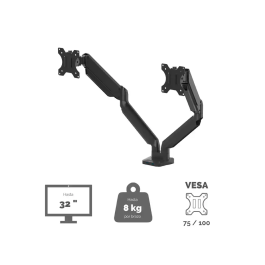 Fellowes Platinum Series Dual Arm Brazo para Doble Monitor Plano, Soporte Ajustable VESA hasta 9kg por Pantalla, 27 Pulgadas