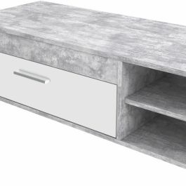 PILVI Mueble de televisión moderno - Hormigón blanco y gris claro - An 120 x P 42,1 x Al 31,8 cm PILVI Mueble de televisión moderno - Hormigón blanco y gris claro - An 120 x P 42,1 x Al 31,8 cm