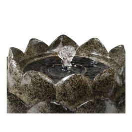 Lumineo Flor - Fuente Solar para Exterior en Forma de Flor, de Resina Sintética Color Piedra, 23 x 14 cm