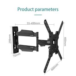 Ernitec Soporte de Pared para 1 Monitor de 32" a 60" con Brazo Plegable, Giro y Giro, Compatible VESA 100-400mm, Soporta hasta 31.8kg