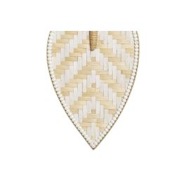 DKD Home Decor Set de 2 Decoraciones de Pared Urban en Forma de Abanico de Bambú Marrón y Blanco, 55 x 27 cm