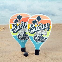 Palas de Playa con Pelota Aktive Surf 20 x 40 cm (12 Unidades) Palas de Playa con Pelota Aktive Surf 20 x 40 cm (12 Unidades)