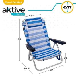 Silla playa plegable aluminio posiciones marinera 48x48,5x84 cm Silla playa plegable aluminio posiciones marinera 48x48,5x84 cm