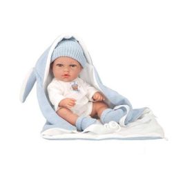 Muñecas Arias Muñeca Elegance 30 cm Natal Azul con Saco de Dormir Cuerpo Vinyl Sexo Niño