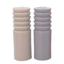 DKD Home Decor Vela Urban de Cera, Colores Gris y Beige, 6x6x19 cm, 570 gr/unidad (Pack de 8 Unidades) Precio: 31.2543. SKU: B1G5ED8ZAF