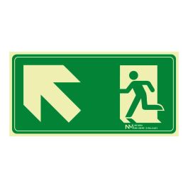 Normaluz Cartel evacuación escalera arriba izquierda PVC 0,7mm clase B 32x16cm b11151